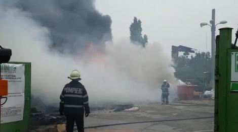 Incendiu uriaș la Timişoara, fumul se vede de la kilometri distanţă!