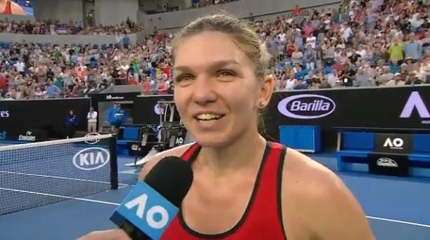 VIDEO! Moment savuros după meciul Halep - Bouchard! Declarația Simonei care a st&acirc;rnit z&acirc;mbete pe Margaret Court Arena