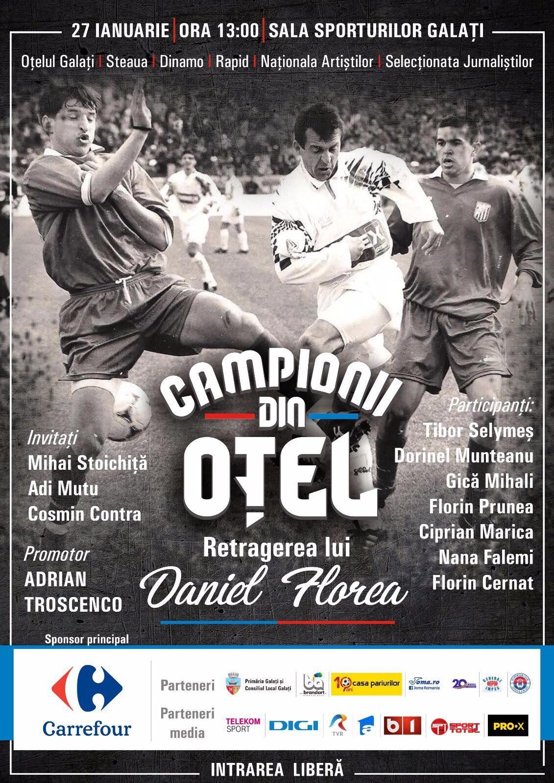 Campionii din Oțel. Steaua - Dinamo, s&acirc;mbătă, la Galați. Mutu și Contra vs Aliuță și Ciocoiu. La &rdquo;Sala Sporturilor&rdquo; vin multe nume grele!