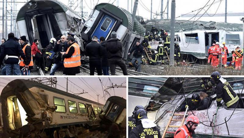 TRAGEDIE ÎN MILANO! Cinci morţi şi zeci de răniţi, în urma deraierii unui tren: 