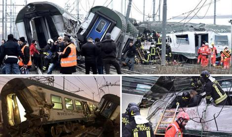 TRAGEDIE ÎN MILANO! Cinci morţi şi zeci de răniţi, în urma deraierii unui tren: "Consulatul General al României este pregătit să acorde asistenţă"
