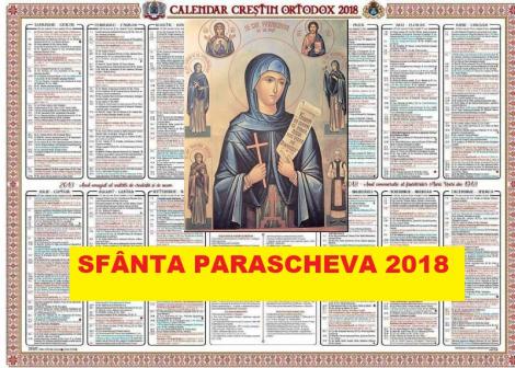 Calendar ortodox octombrie 2018. Când pică sărbatoarea Sfânta Parascheva