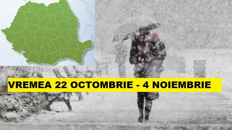 Iarnă grea! ANM prognoza meteo pentru următoarele două săptăm&acirc;ni. Vremea 22 octombrie-4 noiembrie