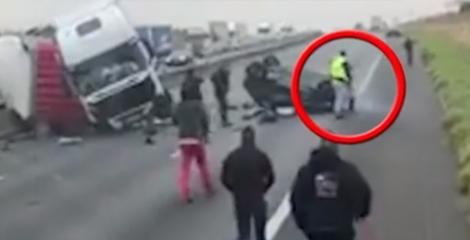 Petrică a devenit EROU în Franța! Bărbatul a scos trei victime dintr-o mașină sfărâmată! (VIDEO)