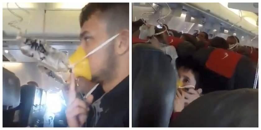 "Mami, respiră, respiră! C&acirc;nd au căzut măștile de oxigen, am crezut că vom muri!" Clipe de groază pentru zeci de rom&acirc;ni, la bordul unui avion