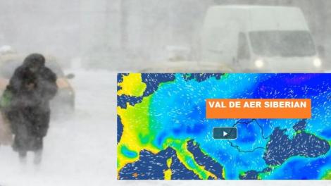 Valul de aer siberian a lovit România! Frig cumplit, ninsori și polei