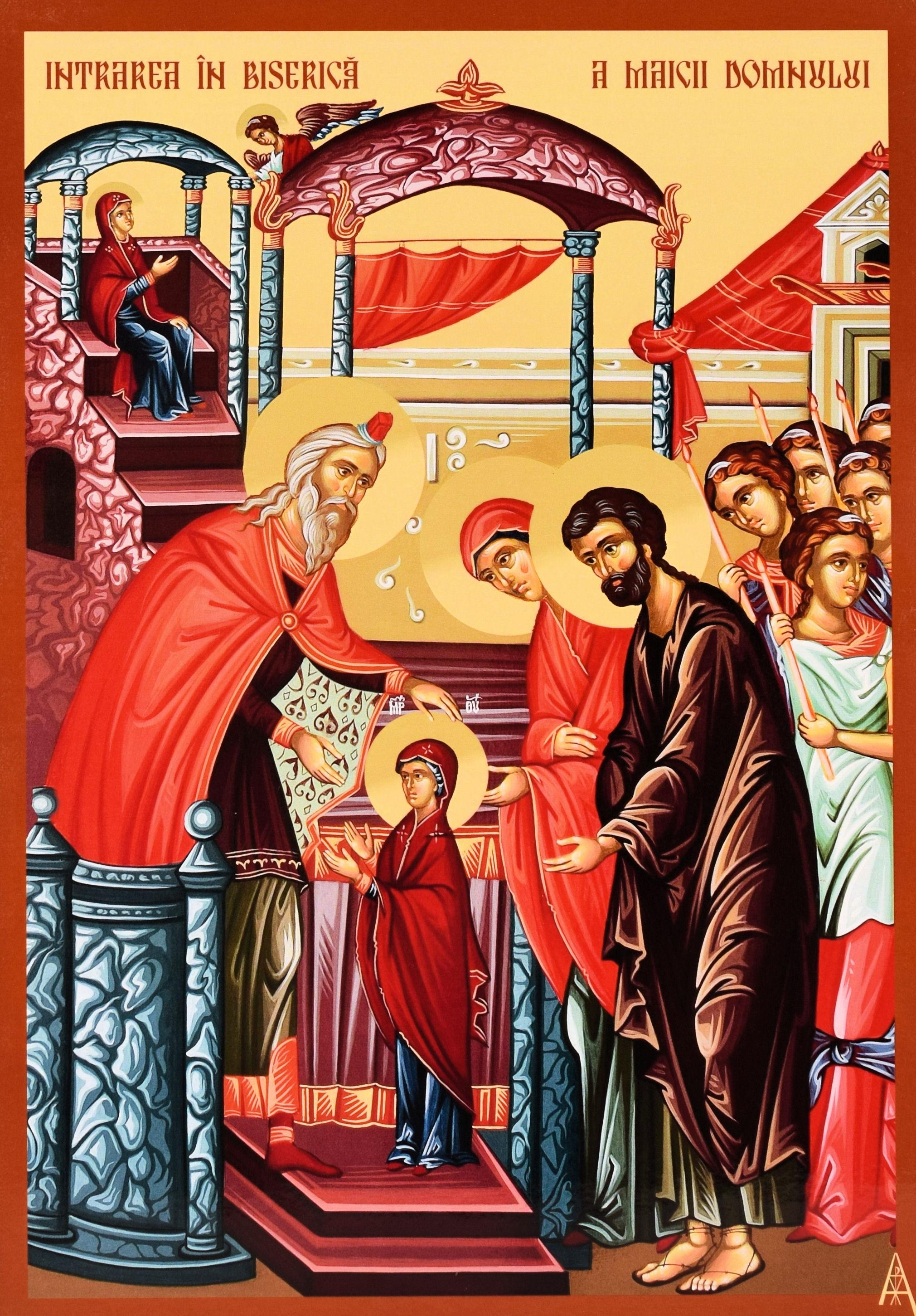 Calendar ortodox. C&acirc;nd pică Intrarea &icirc;n Biserică a Maicii domnului. Sărbătoare cu cruce roșie