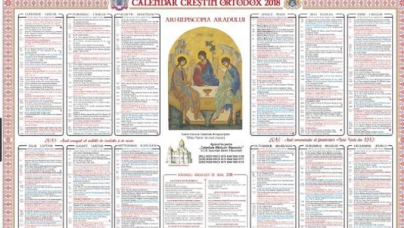 calendar crestin ortodox 2018