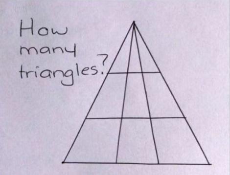 O problemă de matematică de grădiniță pune în încurcătură pe toată lumea! Tu câte triunghiuri vezi în imagine?
