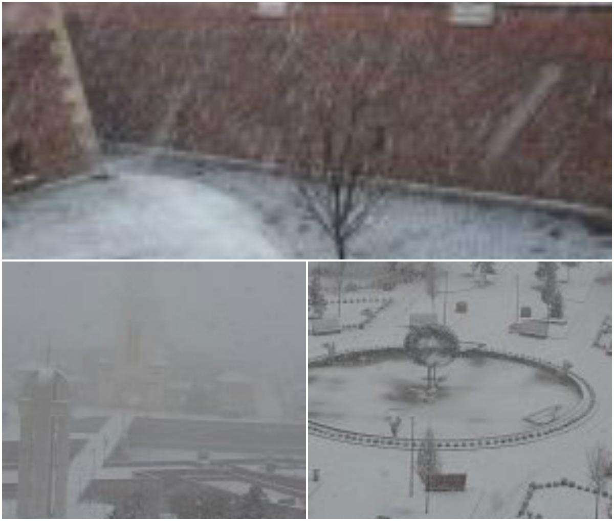 Se strică vremea din nou, nu glumă! Orașul din Rom&acirc;nia &icirc;n care ninge de c&acirc;teva ore! Temperaturile scad drastic miercuri și joi