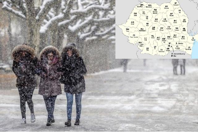 Vremea 17-20 decembrie. În următoarele zile ninsorile vor continua în mare parte din țară