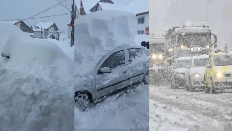 Imagini apocaliptice în România! ANM a emis încă o avertizare meteo. Zăpada a depășit un metru în unele zone și continuă să ningă