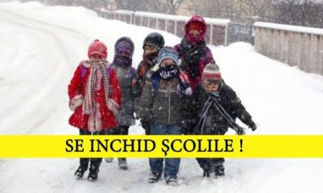 Zeci de școli, închise și marți, din cauza ninsorilor abundente! Lista unităților de învățământ și a județelor în care nu se țin ore