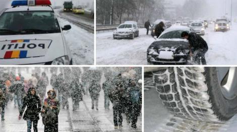 Ultima oră! Va ninge puternic în Capitală până marți, la prânz. Un nou val de ninsori ameninţă România