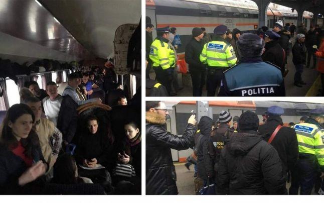 Haos &icirc;n Gara de Nord din București! Motivul pentru care mai mulți oameni s-au așezat pe șine ca să &icirc;mpiedice un tren să se pună &icirc;n mișcare: &rdquo;Nu aveai unde să pui piciorul &icirc;n vagon&rdquo;
