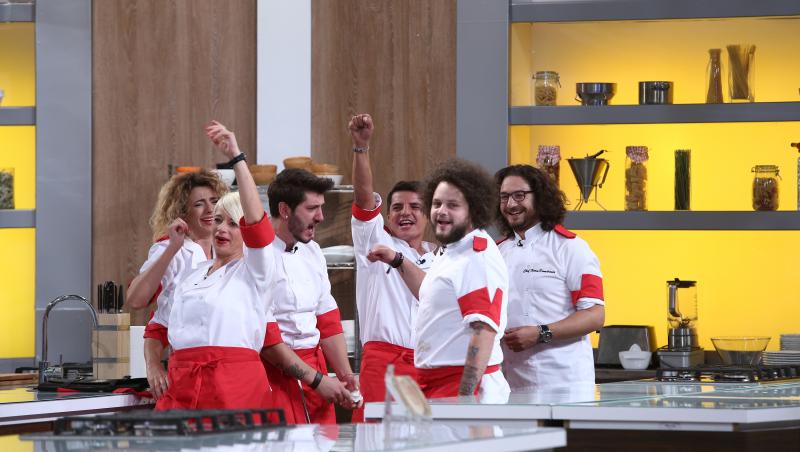 Încă o victorie pentru echipa roșie! Chef Dumitrescu și echipa sa au câștigat proba 