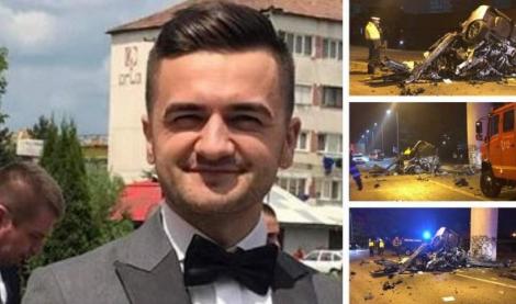 Imagini cutremurătoare în Bistrița! Andrei, tânărul care a murit zdrobit de un stâlp, a fost condus la capelă de zeci de BMW-uri. Ce omagiu i-au adus prietenii - VIDEO
