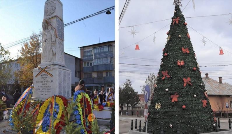 Și ce dacă au murit pentru noi? Un monument dedicat eroilor rom&acirc;ni din Primul Război Mondial, transformat &icirc;n&hellip; brad de Crăciun &ndash; FOTO