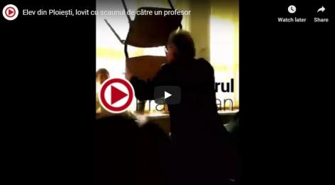 VIDEO| Elev, lovit cu scaunul de un profesor. Colegii spun că băiatul nu făcuse nimic greșit! Poliția s-a autosesizat