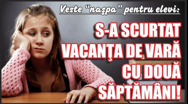 Structura anului școlar 2018-2019. Școala &icirc;ncepe mult mai devreme &icirc;n această toamnă! Adio, vacanță prelungită!