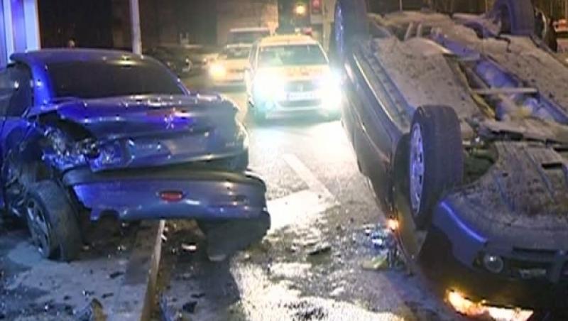 Accident teribil în București. O mașină s-a făcut praf! Polițiștii au rămas șocați când au văzut cine se afla la volan!