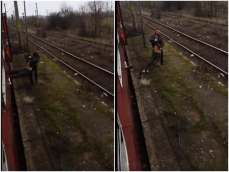 IMAGINI GREU DE PRIVIT! Bărbat, aruncat din tren și snopit în bătaie pentru că nu avea bilet. Totul, într-o gară din România: "Câtă inima să ai să baţi un om amărât?"