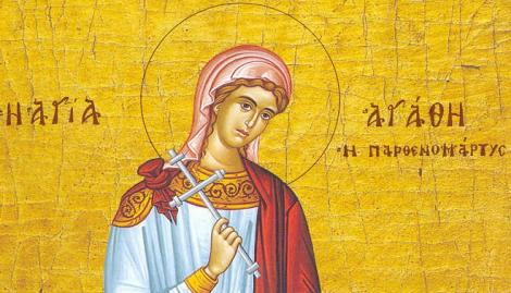 Calendar ortodox, 5 februarie. Paraclisul Sfintei Mucenițe Agatha vindecă femeile bolnave de cancer la sân