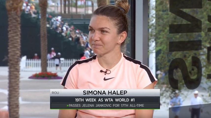 VIDEO: Simona Halep impresionează și în afara terenului la Indian Wells: ”Sunt numărul 1 mondial, dar cea mai bună jucătoare a lumii este...”