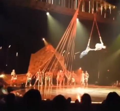 Clipe de groază în timpul unui spectacol de circ! Un acrobat a căzut de la înălțime amețitoare (VIDEO)
