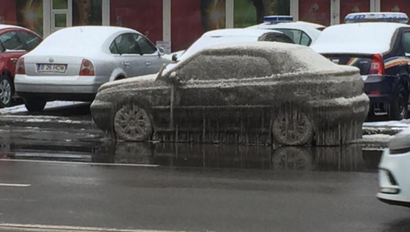 VIRAL / Imaginile apocaliptice ale înghețului de martie sau cum arată o mașină, după o noapte de iarnă, în România. A înghețaț bocnă!