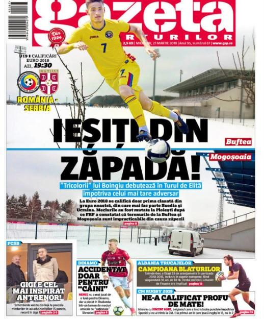 Revista presei sportive, 21.03.2018: zi mare pentru naționala U19 a Rom&acirc;niei; Legenda Raul, antrenor la Real Madrid B; &rdquo;Mini-mondial&rdquo; &icirc;n 7 zile