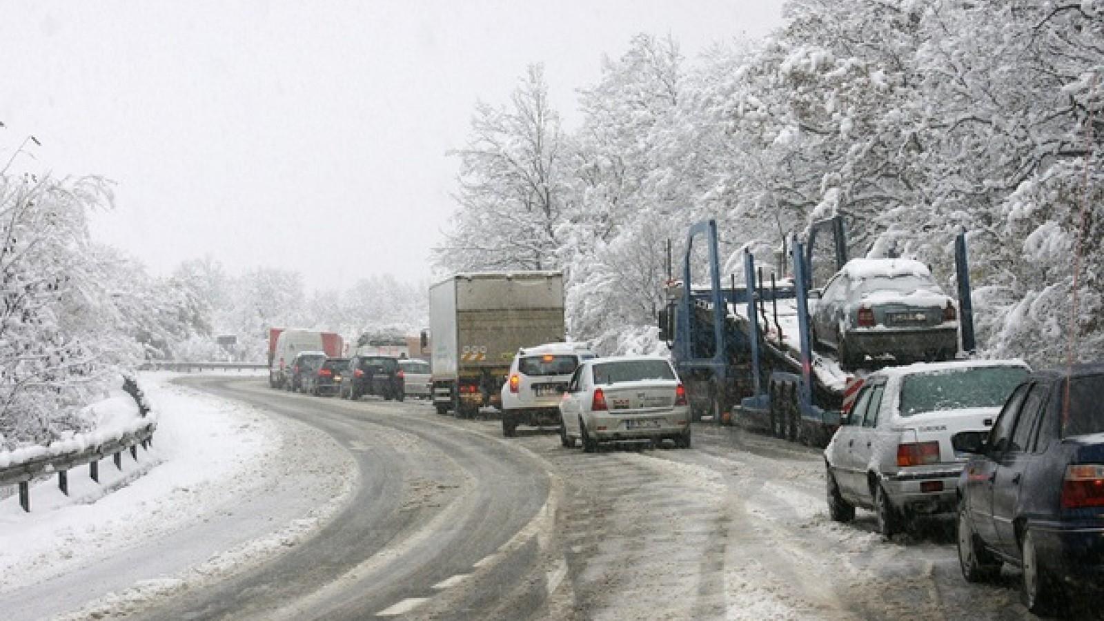 Trafic de COŞMAR pe Valea Prahovei! Autoturismele nu mai pot trece de Azuga din cauza unui st&acirc;lp care a căzut pe carosabil