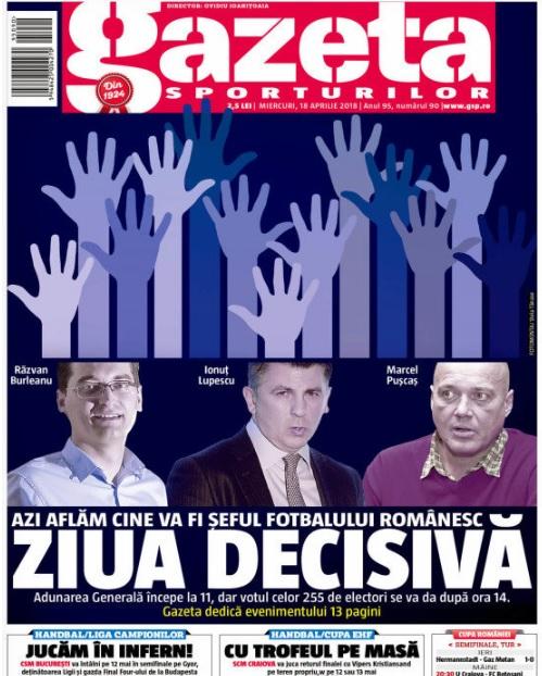 Revista presei sportive, 18.04.2018: azi aflăm numele noului șef de la FRF; Benzema, declarații incendiare despre națională; Raul, Xavi și Valdes, la școală