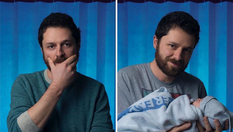 Zeci de ore petrecute în maternitate pentru a surprinde EMOŢIA adevărată! Fotografii de colecţie cu bărbaţi ÎNAINTE şi DUPĂ ce au devenit taţi