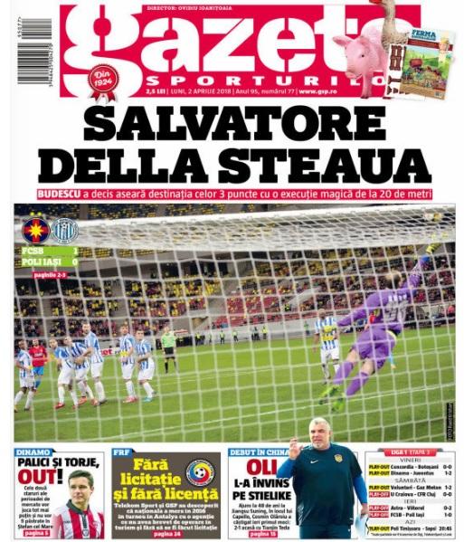 Revista presei sportive, 02.04.2018: Dinamo &icirc;și dă afară două vedete aduse &icirc;n iarnă; Buffon, impresionat de un jucător de la Real; Griezmann refuză United pentru Barcelona