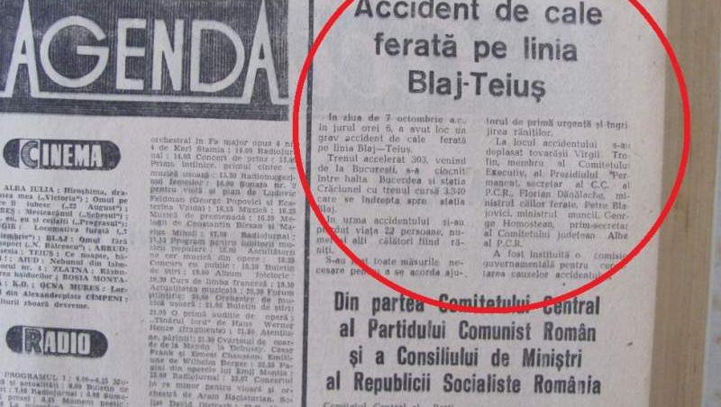 Două trenuri au fost aproape dea  se lovi frontal! România putea retrăi una dintre cele mai mari catastrofe feroviare din istorie, de la Gara Teiuș, atunci când 22 de oameni au murit și 72 au fost răniți