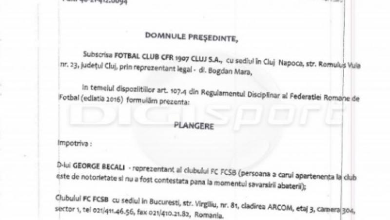 BREAKING NEWS! FCSB, 3 puncte penalizare și Gigi Becali, 12 luni suspendare ? CFR Cluj a depus a depus memoriu la Comisia de Disciplină a FRF