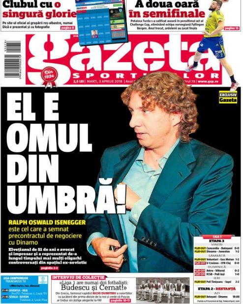 Revista presei sportive, 03.04.2018: s-a aflat numele viitorului patron al lui Dinamo; campioana Angliei răm&acirc;ne fără antrenor; &icirc;ncep sferturile Ligii Campionilor