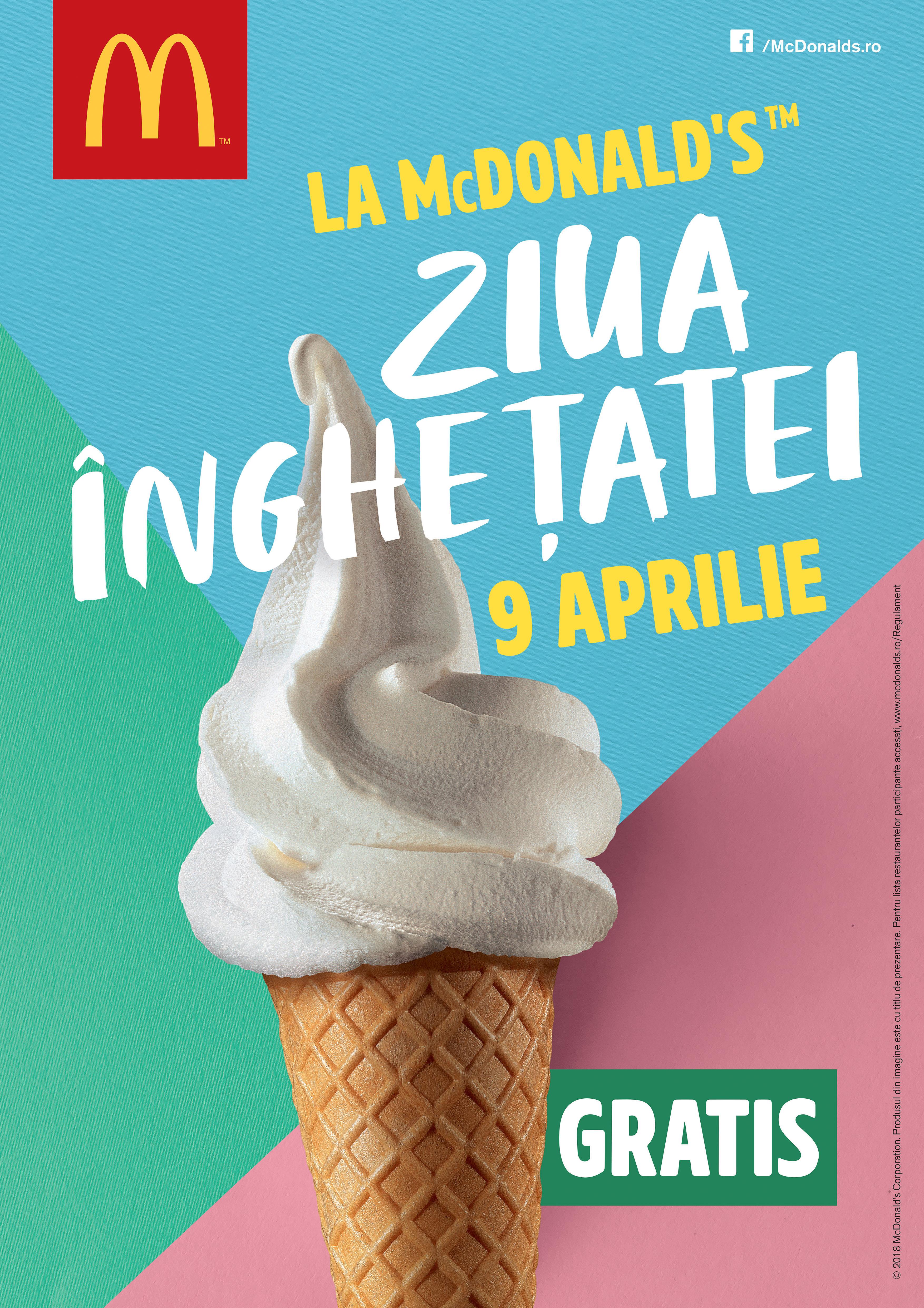 A sosit mult așteptata sărbătoare a primăverii la McDonald&rsquo;s! Astăzi este Ziua &Icirc;nghețatei!