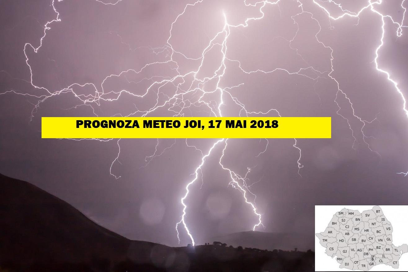 Vremea 17 mai. Prognoza meteo anunță furtuni, fulgere, vijelii masive