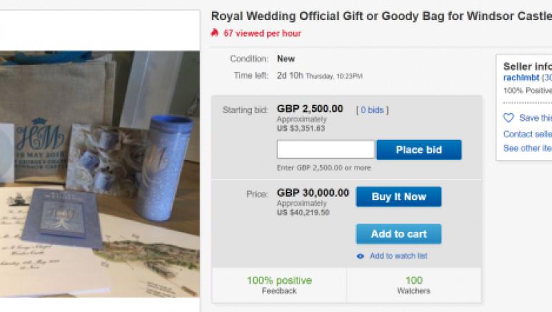 Afaceri bănoase cu darurile primite de invitați, la nunta Prințului Harry cu Meghan Markle. Anunțurile de vânzare au apărut pe internet: 