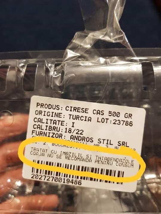 Cireşe tratate cu substanţe chimice, v&acirc;ndute &icirc;n hipermarket la prețuri uriașe! Cum au explicat reprezentanții magazinului: &rdquo;O regretabilă eroare umană!&rdquo;
