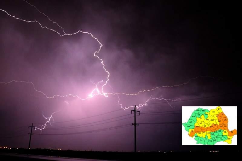 Vremea 28 iunie. Prognoza meteo anunță ploi torențiale și descărcări electrice. Activitate ciclonică intensă