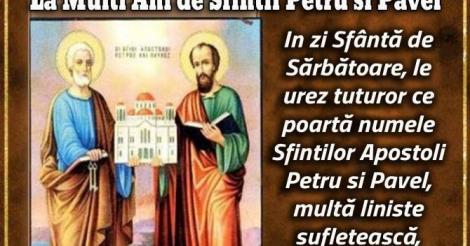 La mulți ani de Sf Petru și Pavel 2018. La mulți ani, Petru, Paula, Petre, Paul! Semnificație nume