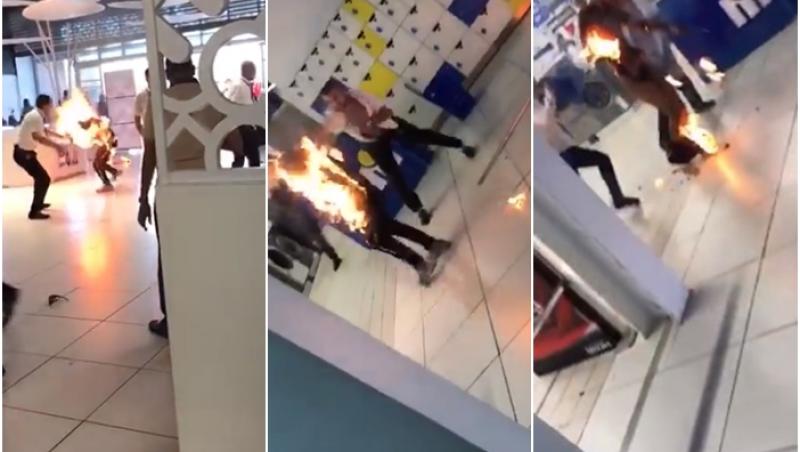 Imagini teribile, într-un mall din Dubai! Un bărbat a luat foc, după ce telefonul pe care îl avea în buzunar a explodat. Smartphone-ul se încărca la o baterie externă