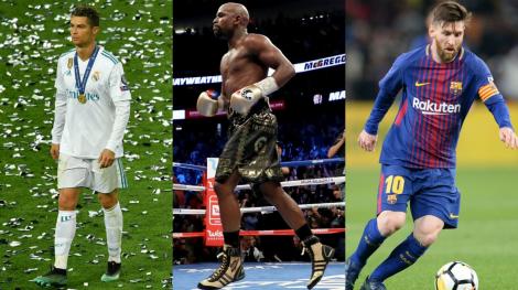 Topul celor mai bine plătiți sportivi din lume în 2018. Cine a câștigat lupta Messi vs. Ronaldo. Surpriză uriașă pe locu 1