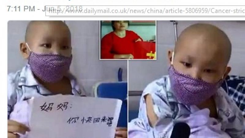Jefuit de propria mamă! Un copil bolnav de cancer își imploră mama să se întoarcă cu banii de tratament
