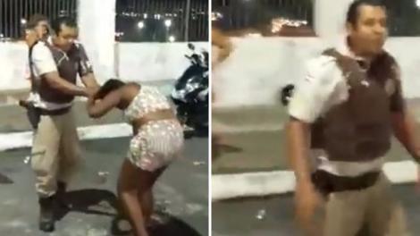 Femeie însărcinată, bătută și trasă de păr de un polițist, în plină stradă: "Calmează-te, omule! Este gravidă!" (VIDEO)