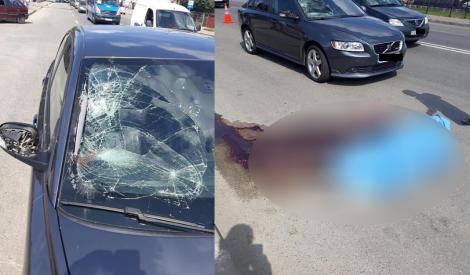 Imagini ȘOCANTE! Bărbat zdrobit de o mașină, pe marginea șoselei, la Iași: "O parte din craniu i-a fost strivită"