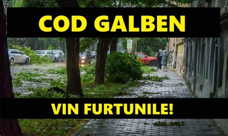 POTOPUL vine peste Rom&acirc;nia! Aproape toată ţara, sub COD GALBEN de ploi, grindină şi furtuni